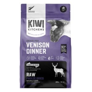 Kiwi Kitchens Raw Freeze Dried Venison Dinner Dry Cat Food  285 Gm
