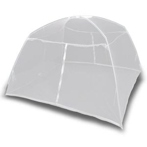 vidaXL Camping Tent Fiberglass White Outdoor Park Family Hiking Mosquito Net