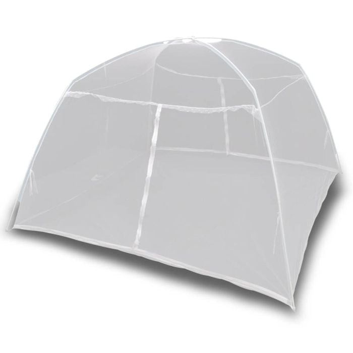 vidaXL Camping Tent Fiberglass White Outdoor Park Family Hiking Mosquito Net