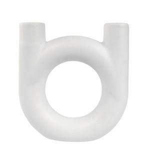 Urban Amira 17cm Ceramic Double Vessel Vase Flower Holder - White