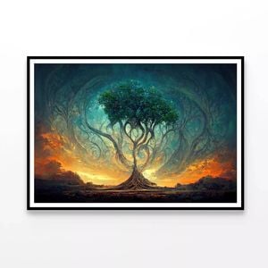 Life Of Tree With Colorful Sky  Print 100% Australian Made 90x60cm  (poster)