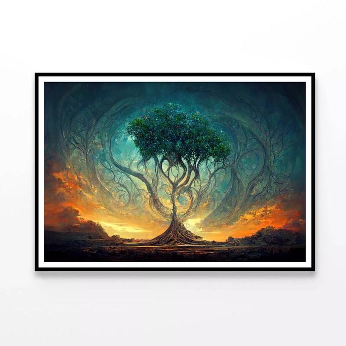 Life Of Tree With Colorful Sky  Print 100% Australian Made 90x60cm  (poster)