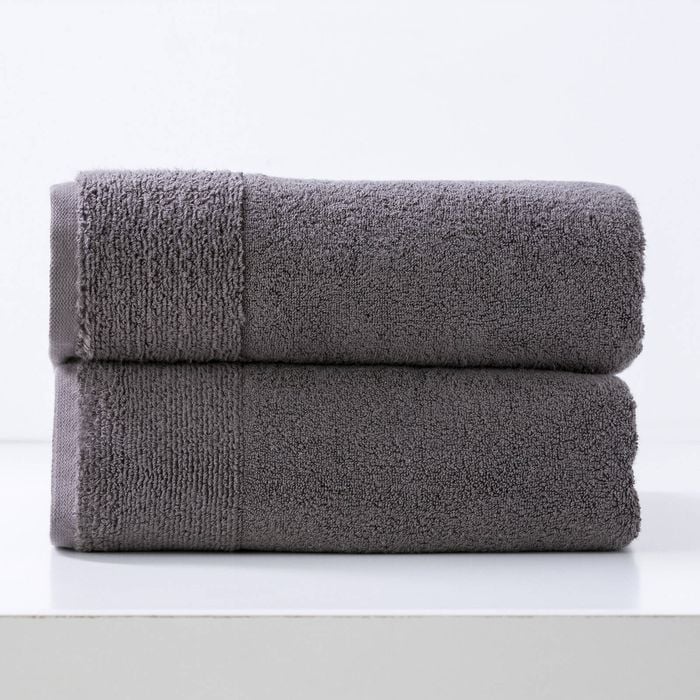 2pc Renee Taylor Aireys 650gsm Zero Twist Bath Sheet Nickel