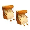 Soga 2x Toast Bread Wedge Cushion Cute Face Plush Back Support Pillow Home Decor