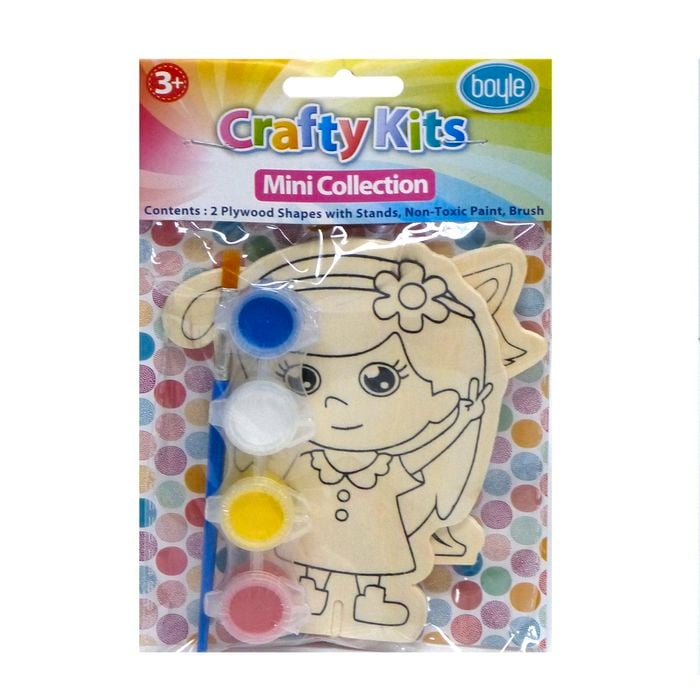Boyle Pink Collection Craft Mini's Plywood Shape Paint Kit