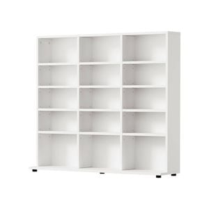 Oikiture Bookshelf Display Shelf Unit Bookcase CD Media Storage Rack White