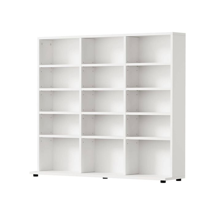 Oikiture Bookshelf Display Shelf Unit Bookcase CD Media Storage Rack White