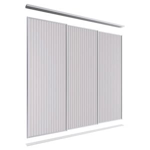 Lugna 2400 x 1801-2700mm Clear Anodised VJ Panels Wardrobe Triple Sliding Doors