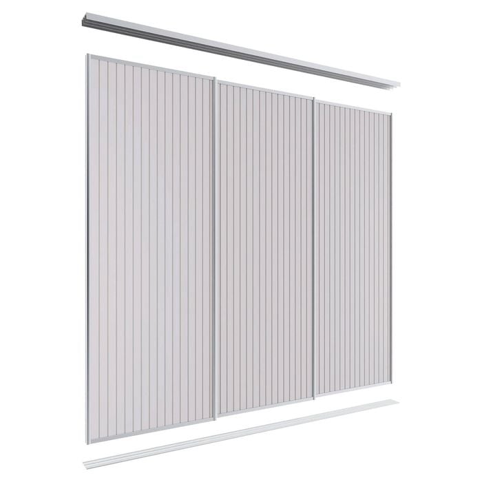 Lugna 2400 x 1801-2700mm Clear Anodised VJ Panels Wardrobe Triple Sliding Doors