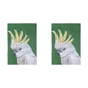 2PK Ashdene Cotton 70x50cm Modern Birds Cockatoo Kitchen Towel