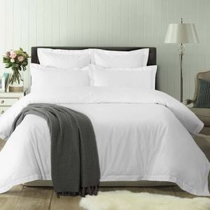 Accessorize Bedroom Collection Hotel White Tailored Deluxe Cotton Quilt Cover Set