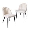 Bribrion X2 Dining Chairs Water And Scratching Resistant Padded Seat White