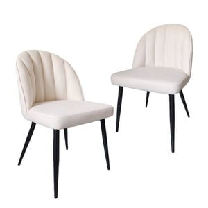 Bribrion X2 Dining Chairs Water And Scratching Resistant Padded Seat White