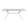 Design Square Kays Modern Rectangular Kitchen Dining Table 180cm Metal Frame Stone/White