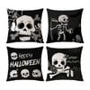 Catzon 4 Pcs Scary Throw Pillow Covers Linen Cushion Case for Decor 40X40cm