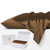 Luxor Crown CHOCOLATE Set of 2 Mulberry Silk Pillowcases