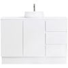 CIBO 1200mm White Nordic Full Height Bathroom Vanity With White Matte Pod Basin - White