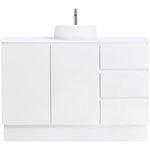 CIBO 1200mm White Nordic Full Height Bathroom Vanity With White Matte Pod Basin - White