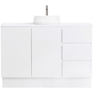 CIBO 1200mm White Nordic Full Height Bathroom Vanity With White Matte Pod Basin - White