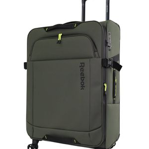 Reebok Pro Medium Leather Film Soft Shell Suitcase Travel Luggage 69cm Khaki
