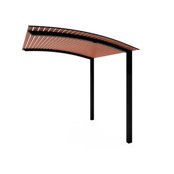 Exterior Life 6.0m Miami Curved Black/Wild Olive Pergola