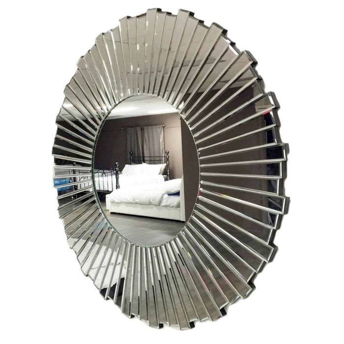 Venus Decorative Wall Mirror Multi Facet With Large Round Section