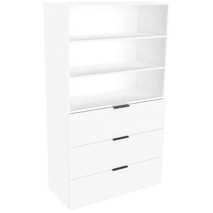 Lugna 1536 x 900 x 380mm White 2 Shelves 3 Drawers Robe Insert - White