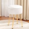 Artiss Ottoman Storage Foot Stool Vanity Velvet Round White