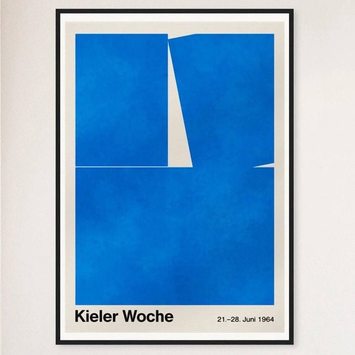 Galrie Kieler Woche 1964 Regatta Poster by Hans Hillmann - Nautical Art, Black Frame, A1 60 x 84cm (23 x 33inch)