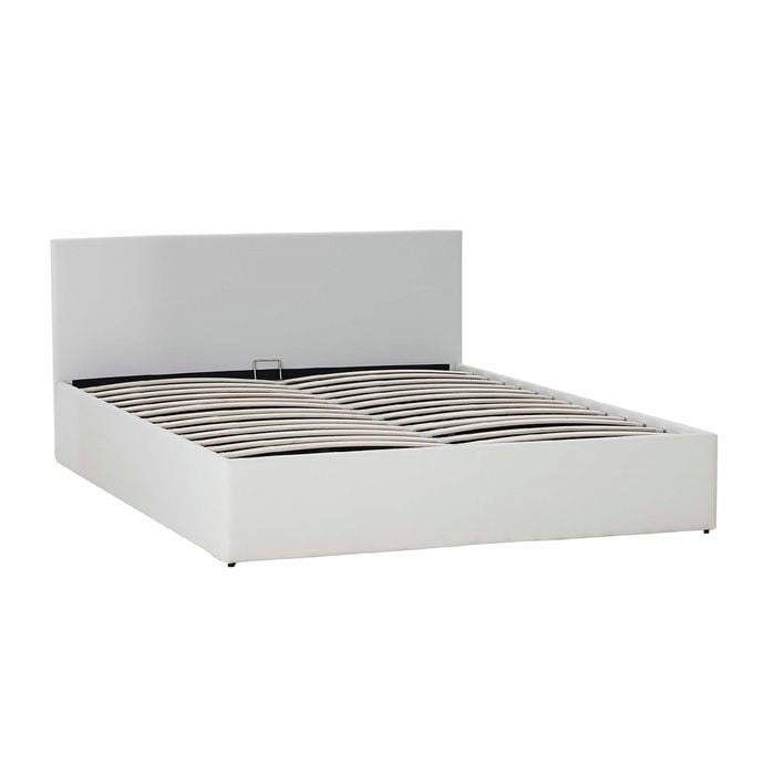 Monica Gas Lift PU Leather Queen Bed - White
