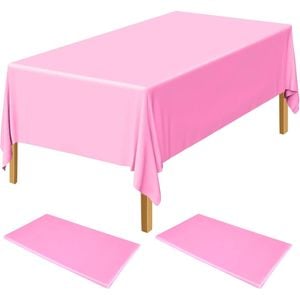 Table Cloth Cover Reusable & Washable Xmas Party 137cm x 274cm 54"x108" in Light Pink