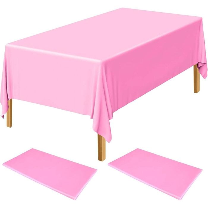 Table Cloth Cover Reusable & Washable Xmas Party 137cm x 274cm 54"x108" in Light Pink