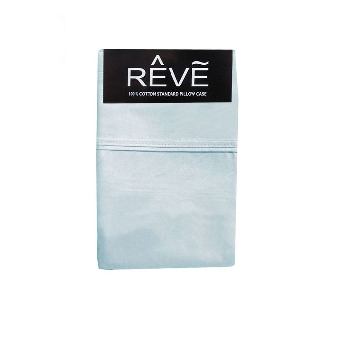 Bloomington Pair of Reve 100% Cotton Standard Pillowcases 48 x 74 cm Solid Light Blue