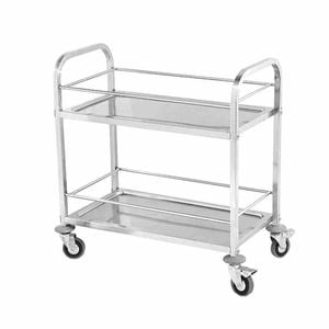 SOGA 2 Tier 75x40x84cm Stainless Steel Cart