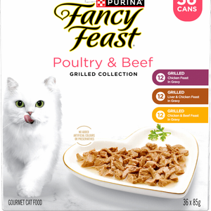 FANCY FEAST 36 x 85g Grilled Poultry & Beef Collection Variety Pack Adult Wet Cat Food