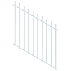 ProtectorAl 350 - 1200 x 1200mm Pearl White Raked 16-30º Batten Pool Fence Panel