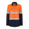 Citeco Women's Orange/Navy Long Sleeve Shirt Taped Hi Vis - Size 10
