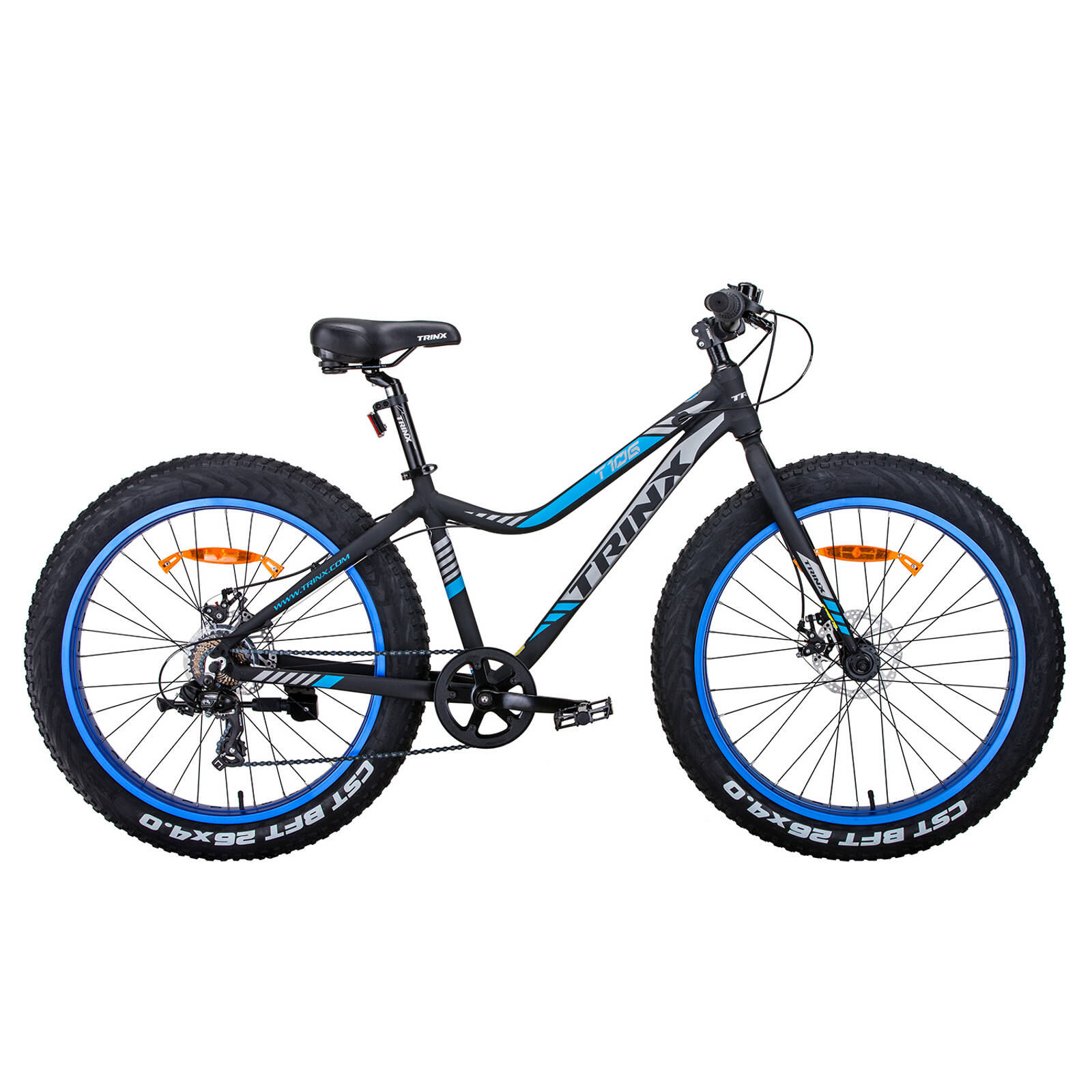 Trinx Tiger T106 Fat Bike Shimano 7 Speed Bicycle Matt Black/Red - Bunnings  Australia