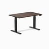 Desky Dual Dark Walnut Rubberwood Sit Stand Desk 120x75cm Matte Black Frame Leg