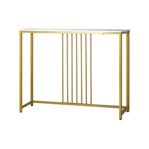 Oikiture Console Table Marble White&Gold