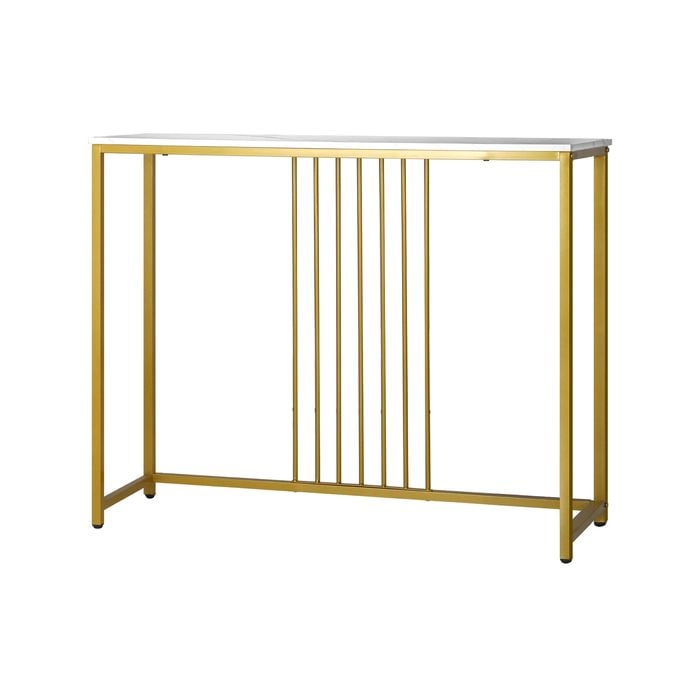 Oikiture Console Table Marble White&Gold