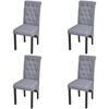 vidaXL Dining Chairs 4 pcs Light Grey Fabric
