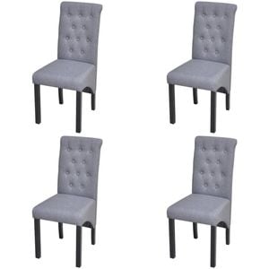 vidaXL Dining Chairs 4 pcs Light Grey Fabric