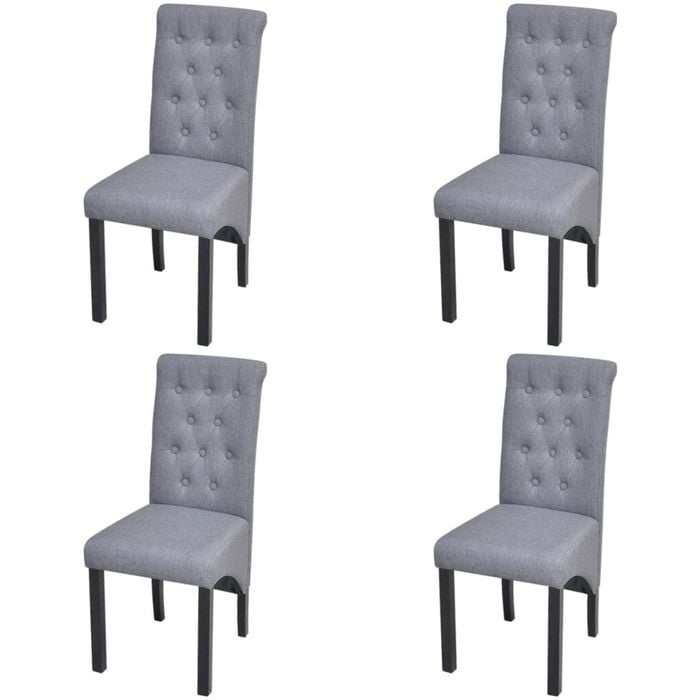 vidaXL Dining Chairs 4 pcs Light Grey Fabric