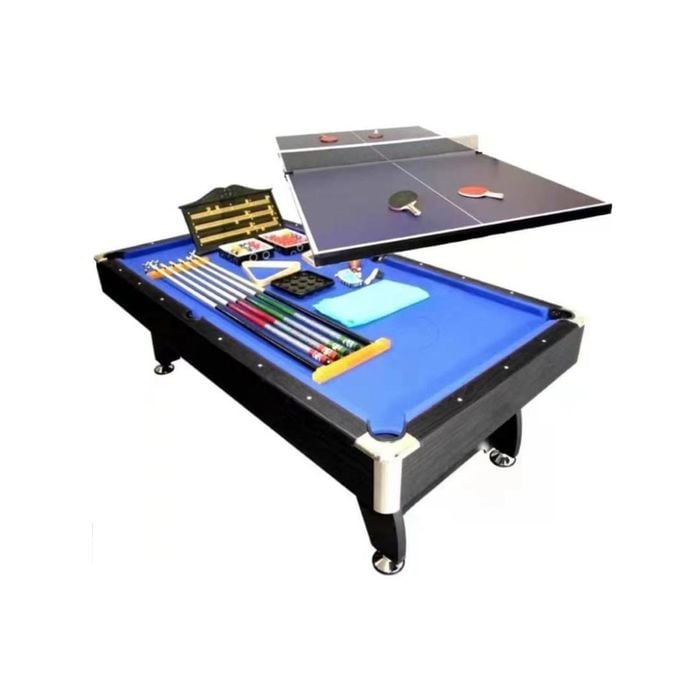 Pool Table 8FT Snooker Billiard Table 25mm Table Top - With Full Size Table Tennis Top