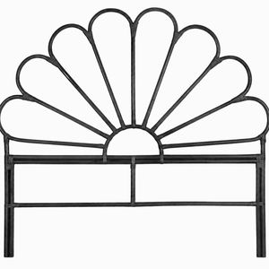 Rattan Headboard Petal Black - Double