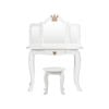 Costway Kids Wood Dressing Table Stool Set White