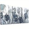 3pcs Blue Floral Print 100% Australian Made 3 x 40x60cm  (Stretched)