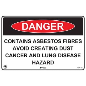 Pinnacle Signage 300 x 200mm Danger Contains Asbestos Avoid Creating Dust Sign