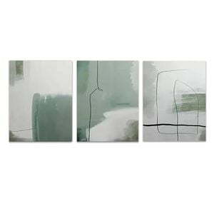 3pcs Shades of Green and White Print 100% Australian Made 3 x 40x60cm (Metal Print)